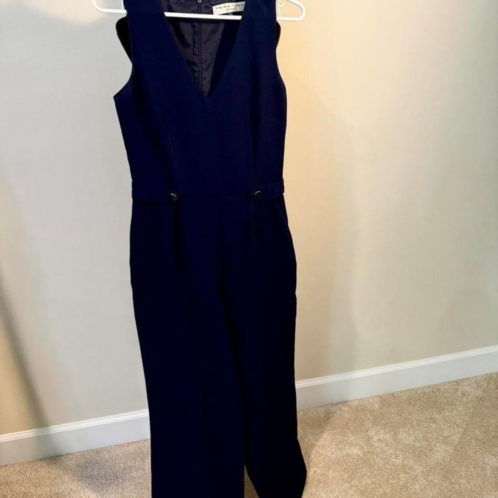Trina Turk Navy Jumpsuit with button detail / Size 4 /‎ Great Summer Outfit